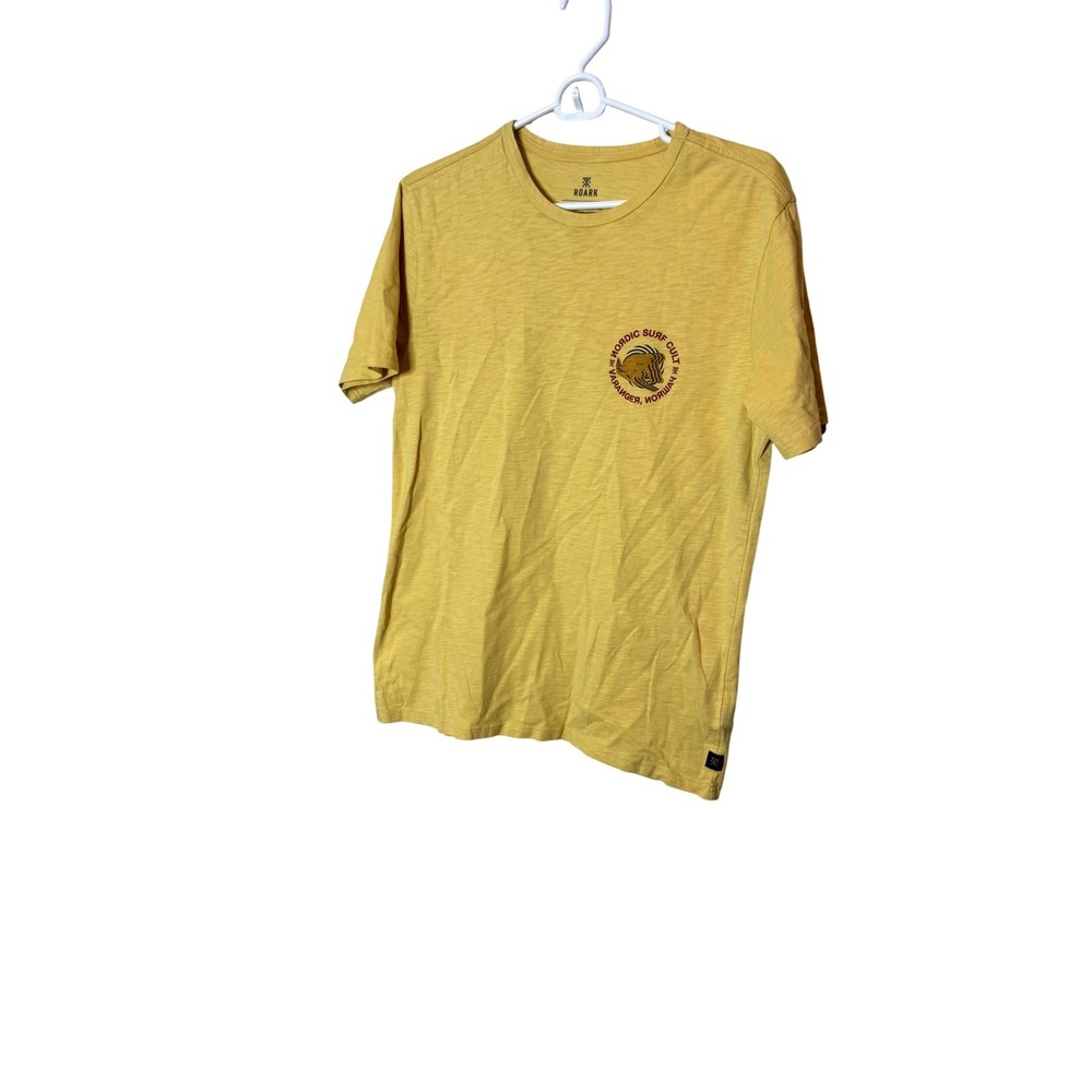 Roark Shirt Mens Small‎ Yellow Nordic Surf Cult Varanger Norway Graphic Tee